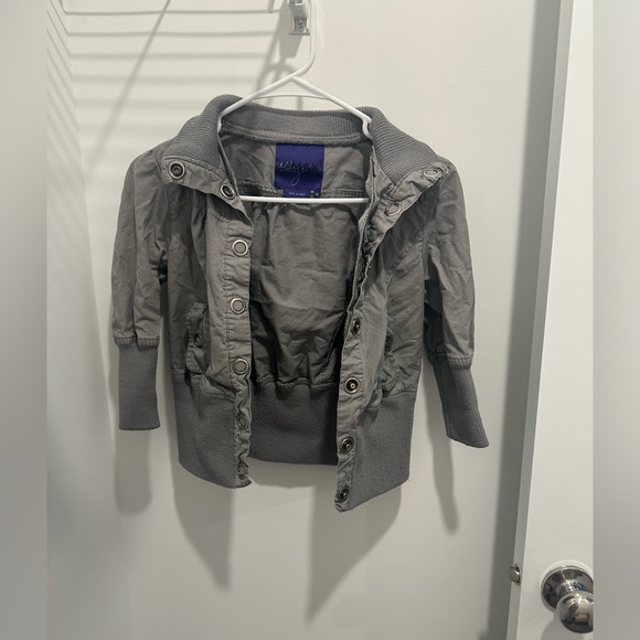 Miley Cyrus Gray Snap Button Bomber Jacket - Picture 1 of 3